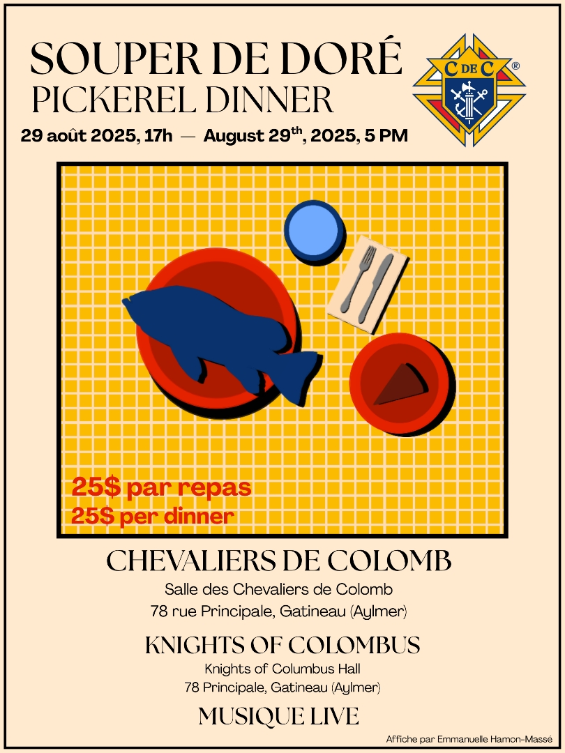 Souper de doré Août 2025 / Pickerel Dinner August 2025